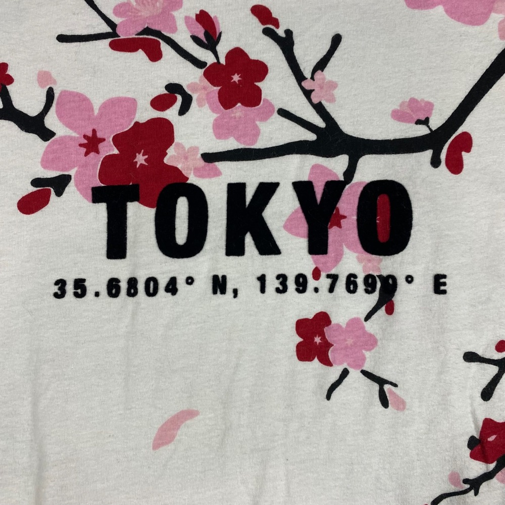 Original Gravity Tokyo Cherry Blossom Shirt Womens XL White Pink Floral Long Slv - Picture 11 of 14